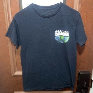 Kids Imagine Dragons Black Graphic Tee Crew Neck Mercury World Tour Sz Med